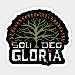 soli deo gloria, glory to God alone - romans 11:33 Sticker